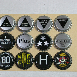 ♛世界のドリンク / ビール王冠キャップ 未使用新品 12個セットBC12