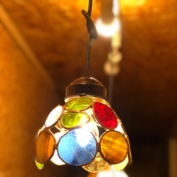 再販 バブル ランプ ミニ  ペンダントライト (受注製作品 ステンドグラス ランプシェード 結婚祝い) 2枚目の画像
