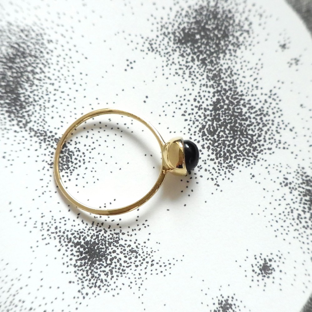 K18YG Luna　オニキスリング　-翼を生やすために -