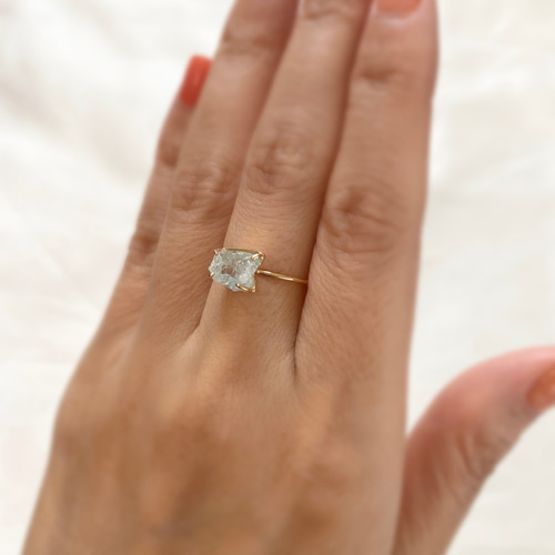 K18YG Aurora アクアマリンリング 11号 -自分を独り占め- 指輪・リング