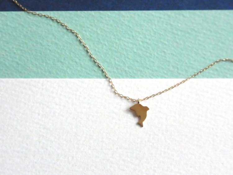 K18YG Nymph いるかネックレス -静かで穏やかな-