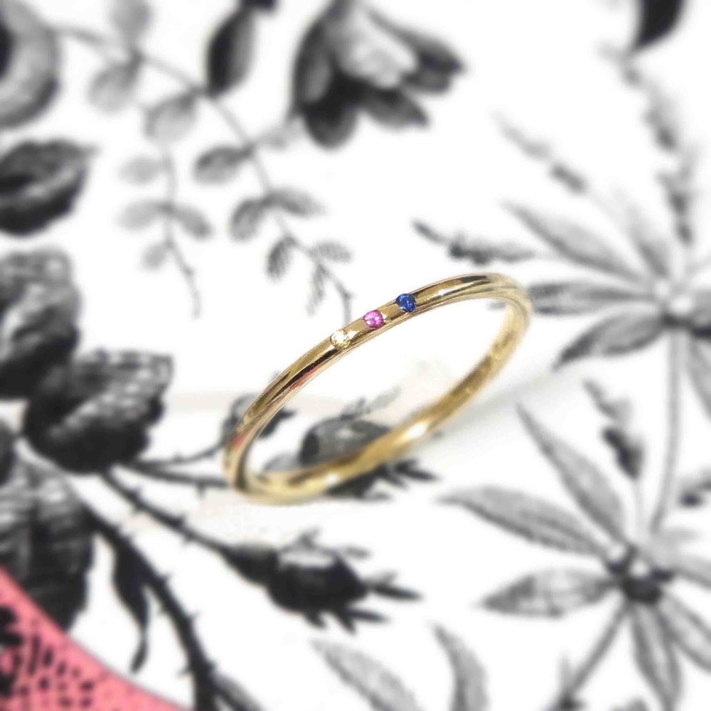 K18YG Moirai サファイアリング -慈愛のハーモニー-