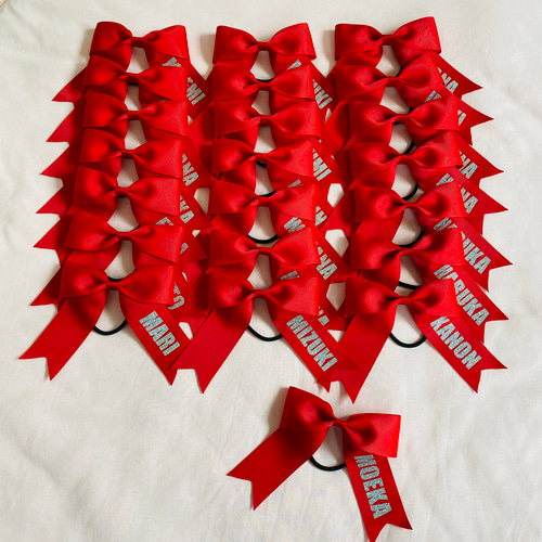 リボン ヘアゴム ハンドメイド328 カーキの通販 by MISA☆りぼん