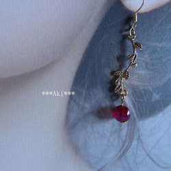 SALE☆赤紫瑪瑙ベリーピアス　ノンホールピアス（イヤリング）アレルギー対応変更可 3枚目の画像