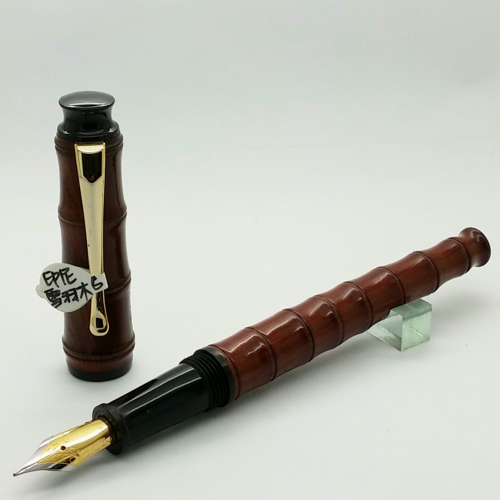入雲ハンドメイドペン6角冠+雪羽木製ペン本体