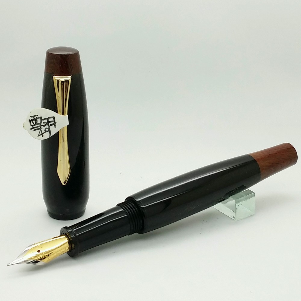 にゅにゅん手作りペン49雪羽木製クラウンペンテール+ホーンペン本体