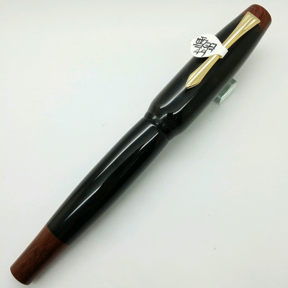 にゅにゅん手作りペン49雪羽木製クラウンペンテール+ホーンペン本体 2枚目の画像