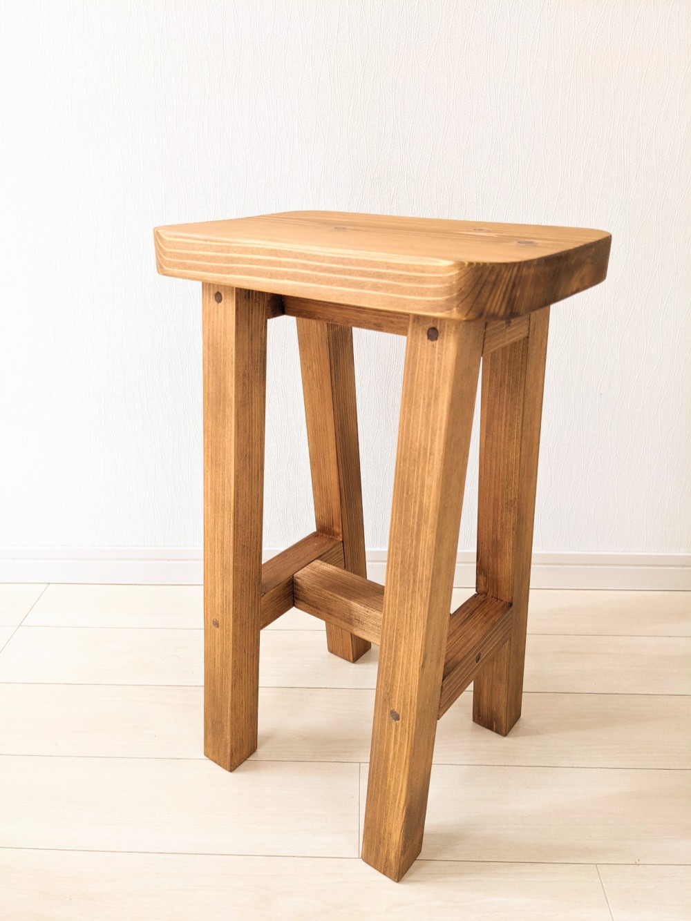 角丸みスツール＊カフェ風＊ 高さ４８cm〜オーダー可