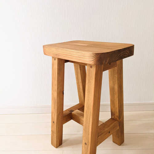 角丸みスツール*カフェ風* 高さ40cm〜オーダー可 椅子 角丸みスツール*カフェ風* 高さ40cm〜オーダー可 椅子