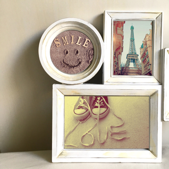 アンティーク 写真立て 複合 フォトフレーム(白) 2枚目の画像