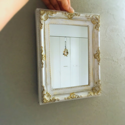 アンティークミラー(ホワイト) 2枚目の画像