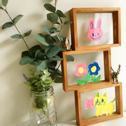 木製 3連変形写真立て 3枚目の画像