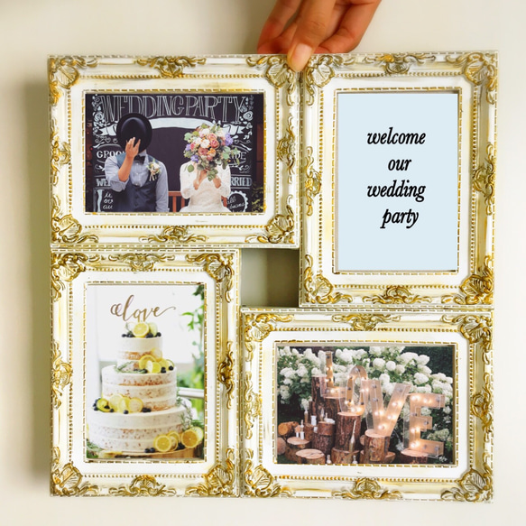 アンティーク 4連 フォトフレーム 2枚目の画像