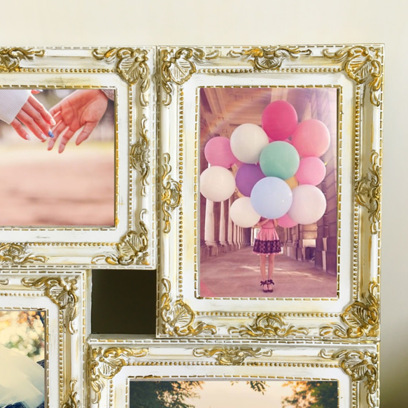 アンティーク 4連 フォトフレーム 3枚目の画像