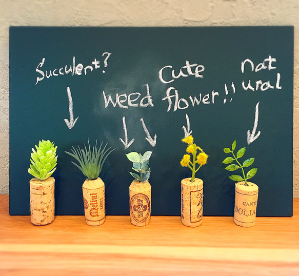 コルク×植物 メモスタンド(5個セット) 1枚目の画像