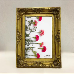 (Ｍ)ゴールドアンティークフォトフレーム 1枚目の画像