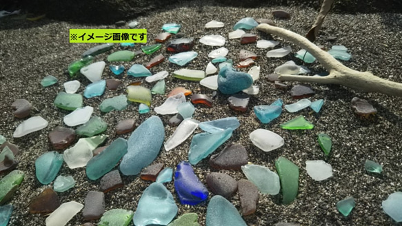 海の宝石☆シーグラス(天然)単色販売-水色/100ｇパッケージ 5枚目の画像