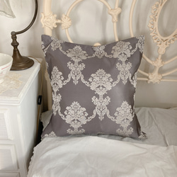 1点限り＊水色*華やかなローズプリントフリルクッションカバー♡45