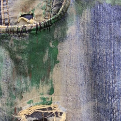 リメイク　ペイント　デニム　手縫い 7枚目の画像