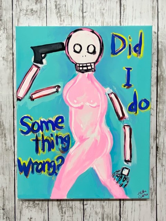 絵画　原画　ポップアート　【Did I do something wrong?】 2枚目の画像