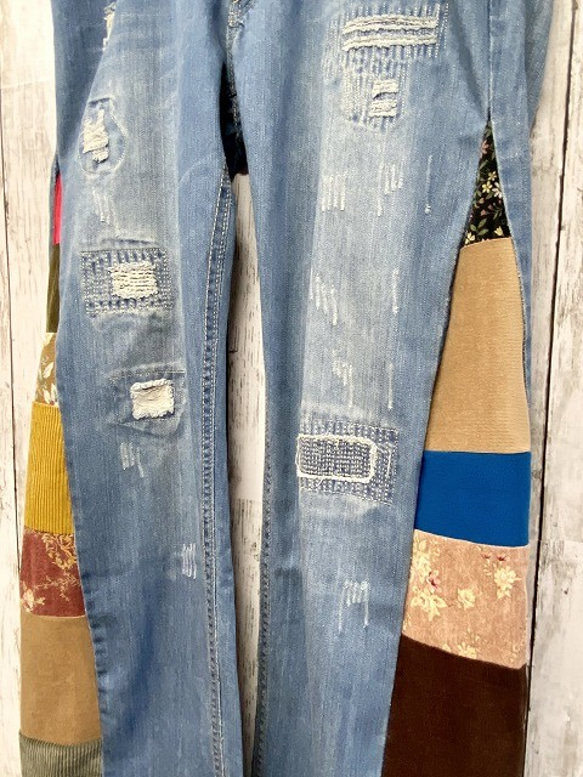 ZARA ペイントリメイクデニム 塩辛かっ