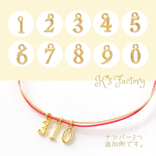 選べる20色♪ナンバーチャームとしっかりコードの2連