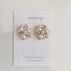 ❁⃘人気No1【卒業式.入学式.卒園式.入園式.成人式.お祝い.結婚式.パーティー】大きなビジュー*ピアス／イヤリング 2枚目の画像