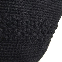 《選べる内布》リフ編み　マルシェバッグ　ニットバッグ  ブラック 2枚目の画像