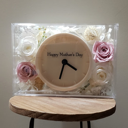 (母の日ギフト)ハーバリウムクロック(母の日、ホワイトデー) 4枚目の画像