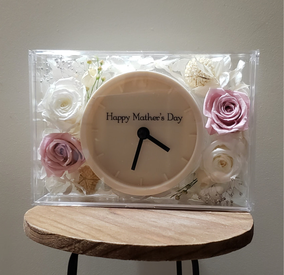 (母の日ギフト)ハーバリウムクロック(母の日、ホワイトデー) 4枚目の画像