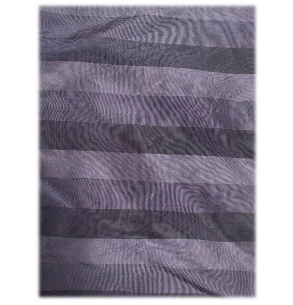 230　大島紬着物リメイAラインワンピーㇲ（紫／ボーダー） 9枚目の画像