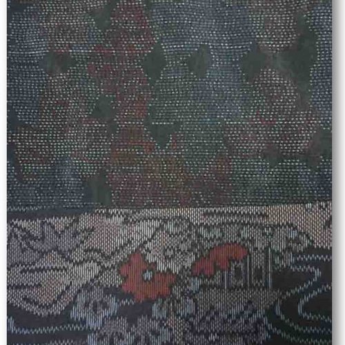 142 大島紬リメイク6枚はぎギャザーフレアスカート フレアスカート  