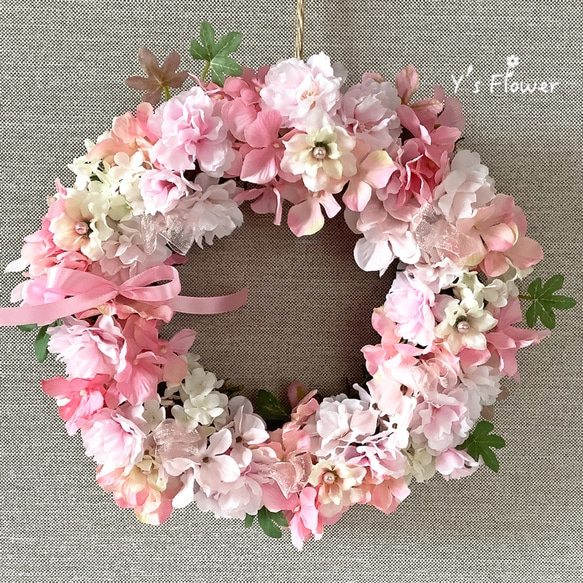 桜色のリース リース Y's Flower ワイズフラワー 通販 11164910