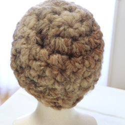 ゆびあみ帽≪アフロ≫（ナチュラルベージュ） 2枚目の画像