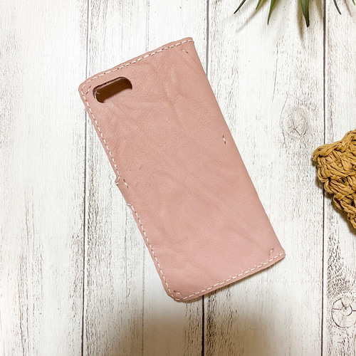 ヴィンデージ ピンク スマホケース iPhoneケース 手帳型 レザー