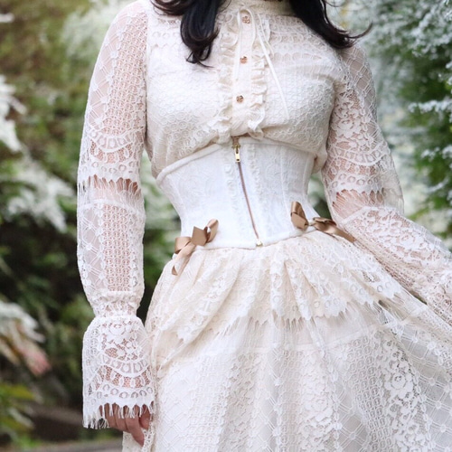 レース×リボンのコルセット その他ファッション dried-lilium 通販