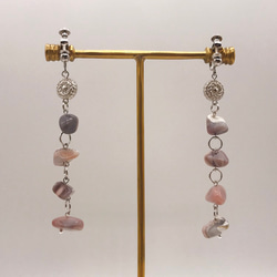 Pink Botswana agate Long Earring 4枚目の画像