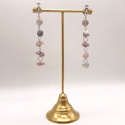 Pink Botswana agate Long Earring 5枚目の画像