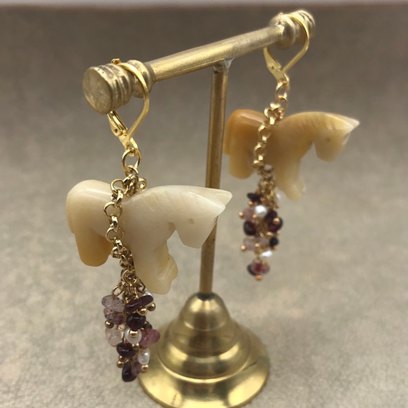 Agate Horse Shower Pierce[Red系] 6枚目の画像