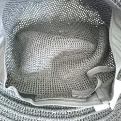 Yuu　コットンツバ広ハット手編み帽子　畳める帽子サイズ調整機能付き（黒） 5枚目の画像