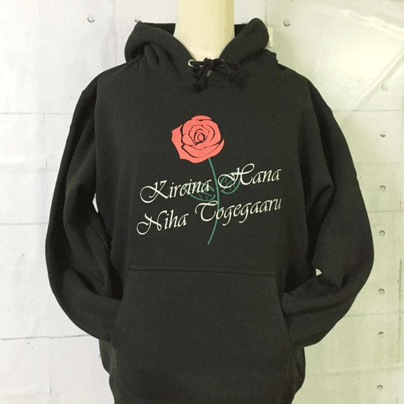 KRY ROSE 総柄薔薇デザイン 半袖サマーパーカー 黒魅らら　着用 KRY ROSES 黒魅らら着用 ROSE総柄薔薇デザイン 半袖サマーパーカー