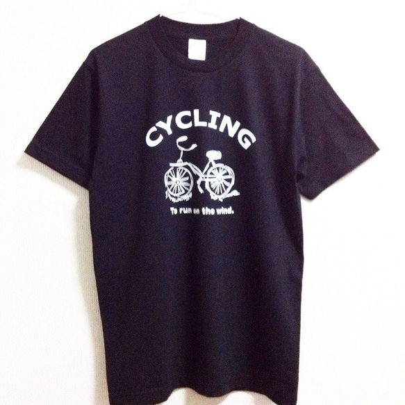 CYCLING Tシャツ (ブラック×ホワイト) 1枚目の画像