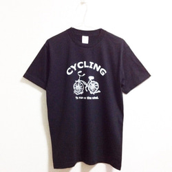 CYCLING Tシャツ (ブラック×ホワイト) 2枚目の画像