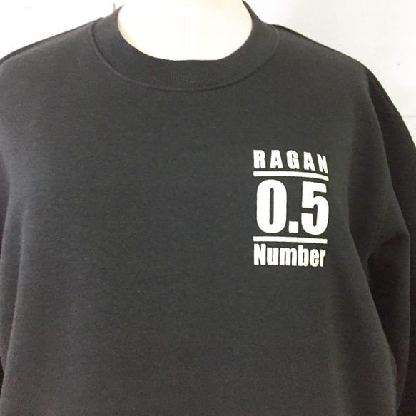 RAGAN Number 0.5/スウェット(ブラック×ホワイト) 3枚目の画像