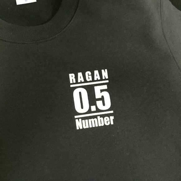 RAGAN Number 0.5/スウェット(ブラック×ホワイト) 5枚目の画像