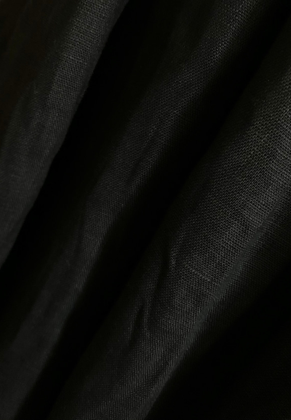 何色にする⁇リネン100% ギャザーマキシスカート ブラック 4枚目の画像