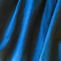 何色にする⁇ リネン100% ギャザーマキシスカート ブルー 4枚目の画像