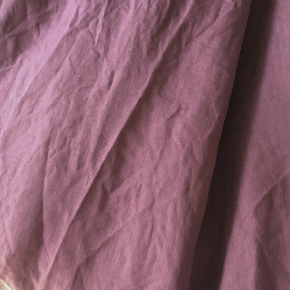 何色にする⁇ リネン100% ギャザーマキシスカート ローズピンク 4枚目の画像