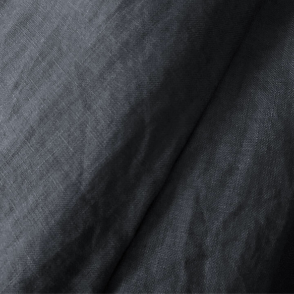 何色にする⁇ リネン100% ギャザーマキシスカート ブルーグレー 4枚目の画像