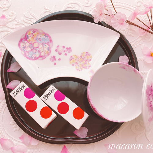 花柄扇皿 華やか和食器 1枚〜 中皿 macaron couture 通販